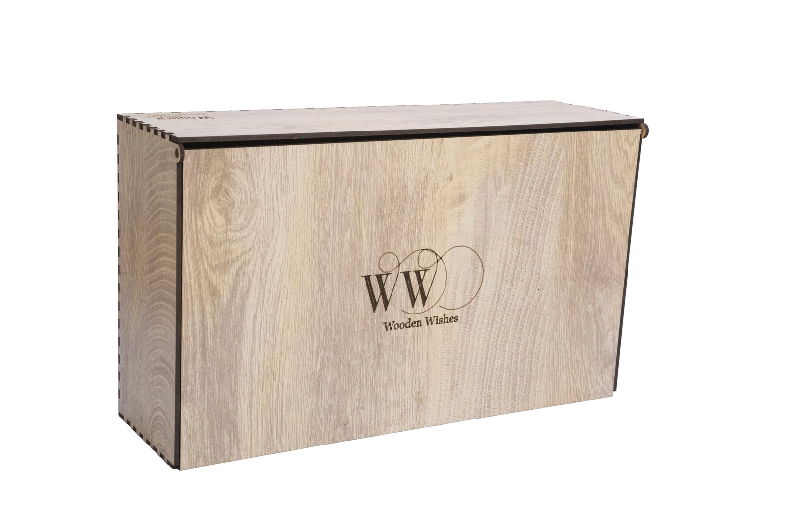Ξύλινο κουτί διπλής φιάλης με ανοιγόμενο καπάκι Κωδ. 1502 - Image 3