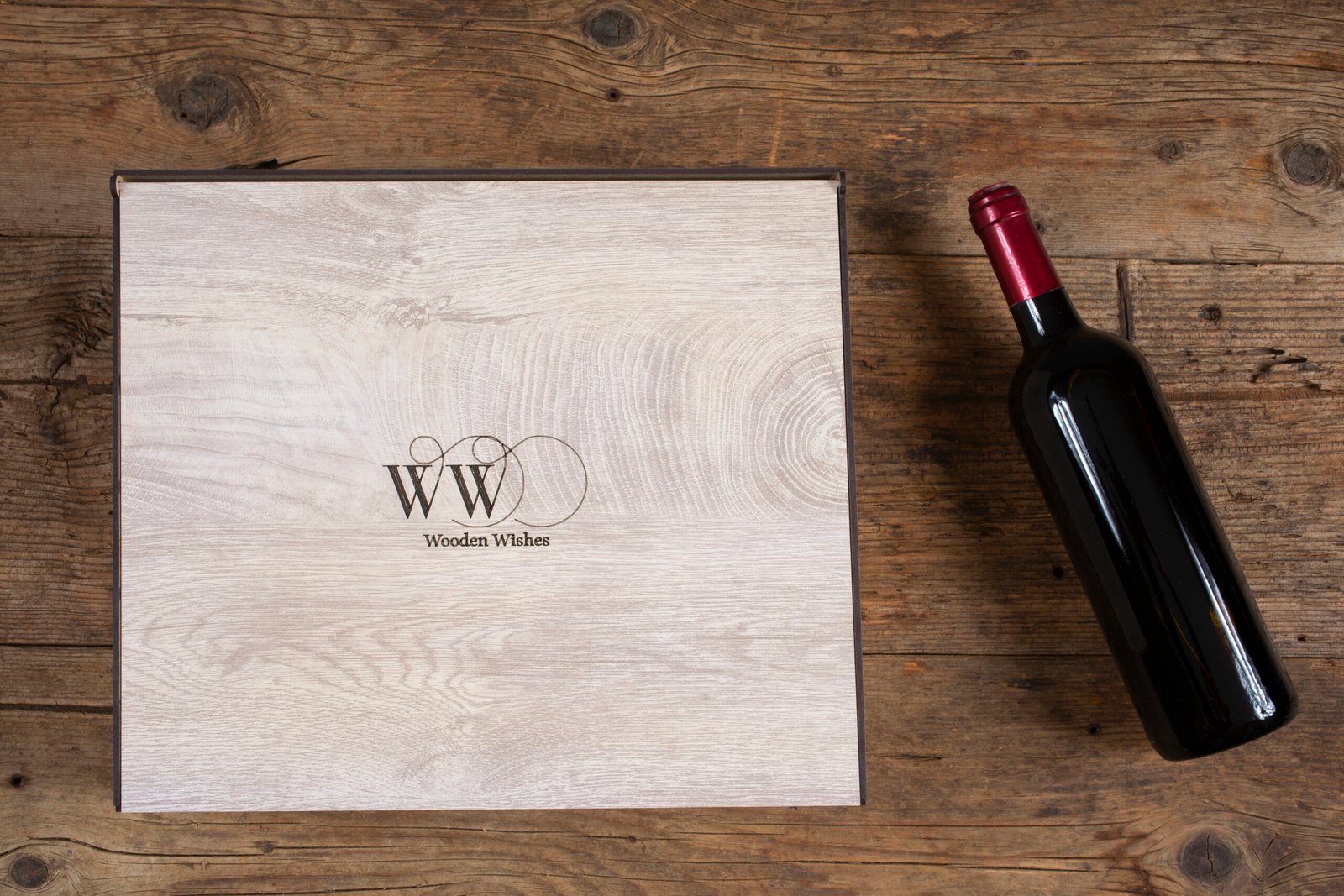 Ξύλινο κουτί 3πλής φιάλης με ανοιγόμενο καπάκι Κωδ. 1503 - Image 3